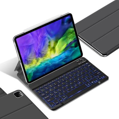 China Wholesale Custom Wireless Logo Universal Leather Magnetic Slim Cover Keyboard Mouse Case For iPad Air 4 10.9 Keyboards for sale