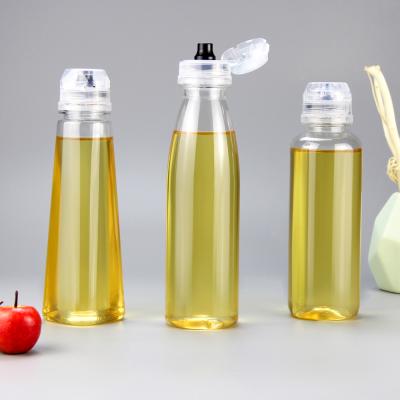 China 300ml-400ml daily chemical and food clear pet honey plastic bottles with flip top cap for sale