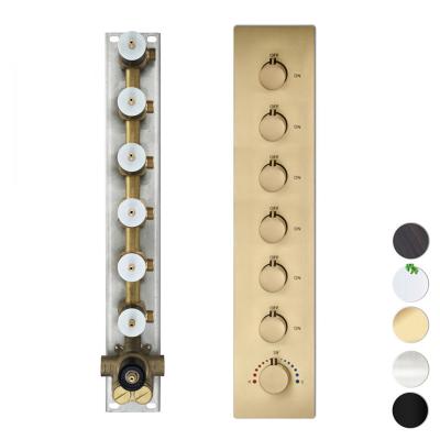 China Without Function 6 Way Sliding Bar 6 Way Diverter Thermostatic Shower Mixing Valve For Bathroom Shower for sale