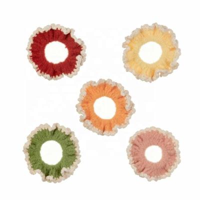 China Wholesale Price 2021 Fashion Designer Macarone Colors Wool Hair Loop Hair Knitting Accessories For Kids for sale