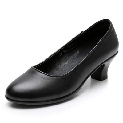 China Wholesale Hot Selling Genuine Leather Office Staff Hotel Bank Staff Shoes Black Cowhide Anti Slip Factory for sale