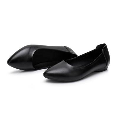 China Wholesale Hot Selling Genuine Leather Office Staff Hotel Bank Staff Shoes Black Cowhide Anti Slip Factory for sale