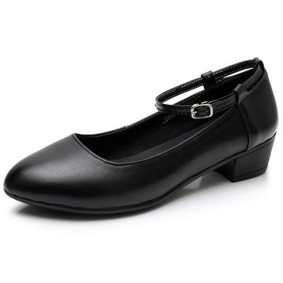 China Wholesale Hot Selling Genuine Leather Office Staff Hotel Bank Staff Shoes Black Cowhide Anti Slip Factory for sale