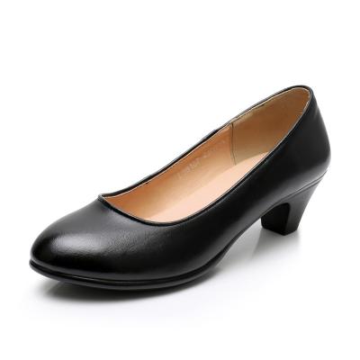 China Wholesale Hot Selling Genuine Leather Office Staff Hotel Bank Staff Shoes Black Cowhide Anti Slip Factory for sale