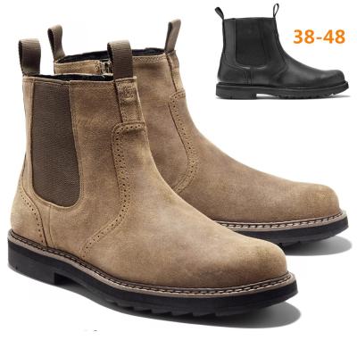 China Wholesale Round Men's Factory New Arrival Tube Middle Cowboy Biker Boots Embroidery Chelsea Martin Western Boots Shoes for sale