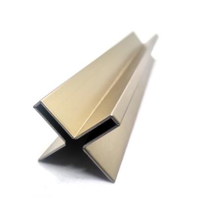 China PVD X Shape Stainless Steel Tile Channel Trim Rose Gold Black Silver Brushed Hairline 1.0 0.8mm  For Decor for sale