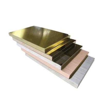 Cina 316L Color Gold Silver Stainless Steel Sheet 304 Rose Gold Bronze Mirror Metal Honeycomb Panel Con Stampa Antifinger in vendita