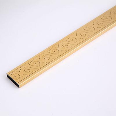 China Golden Sandblasted Embossed SS 304 Rectangular Tube Box Section 0.3mm for sale