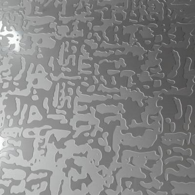 China Deep Etched 2B Finish Mirror Polished Silver Gold Color Stainless Steel Sheet For Antique Wall Decoration for sale