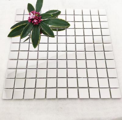 China Small Particle Silver 304 Stainless Steel Mosaic Tiles For Bathroom Te koop