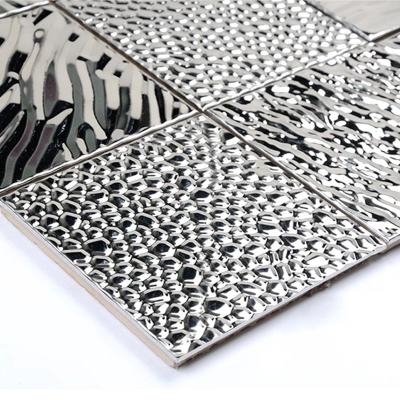 China Self Adhesive Gold Mosaic Stainless Steel Wall Mirrors 0.8mm Thickness for sale