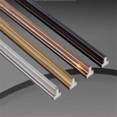 China Polished Gold Color Mirror Stainless Steel Trim 304 Brushed Solid T-Shape Rose Gold Stainless Steel Tile Edge Trim for sale