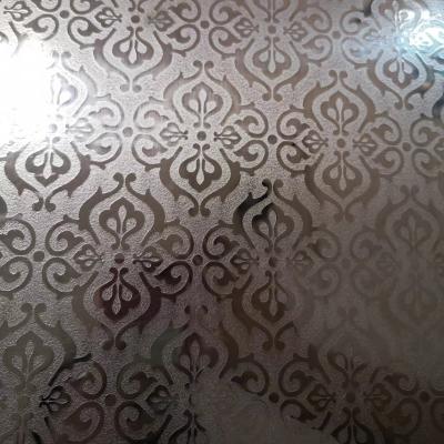 China Customized Pattern Embossing And Etching Stainless Steel Decorative Panel Project Hotel for sale