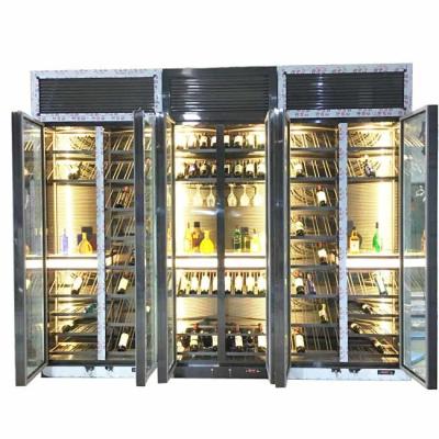 China Stainless Steel High End Luxury Room Temperature Wine Cabinet Bar Living Room Furniture Te koop