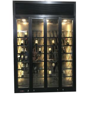 China Fashionable Stainless Steel Wine Cabinets Furniture Sliding Glass Door Storage Wine Cabinet for sale