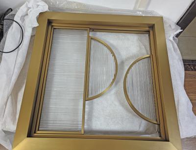 China 304 Gold Hairline High-End Custom Glass Stainless Steel Screen Partition For Hotel Home Decoration for sale