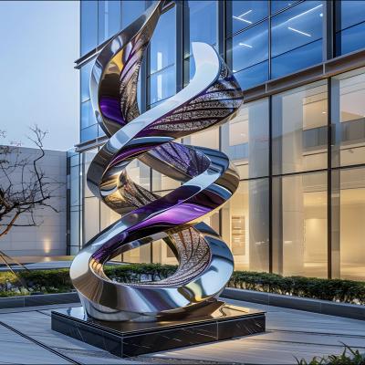 China 304 Custom Design Mirror Sliver Violet Outdoor Garden Stainless Steel Sculpture for sale