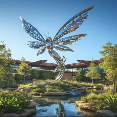 China Large Size Customized Outdoor Polishing Animal Stainless Steel Sculpture for sale