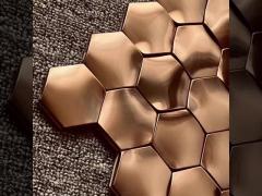 304 hexagon square rose gold brushed hairline stainless steel mosaic for decoration