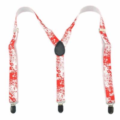 China Vampire Blood Red Patterns Mix Elastic Suspenders Bow tie Set  4 sizes fit all Costume Party Slihe35 for sale