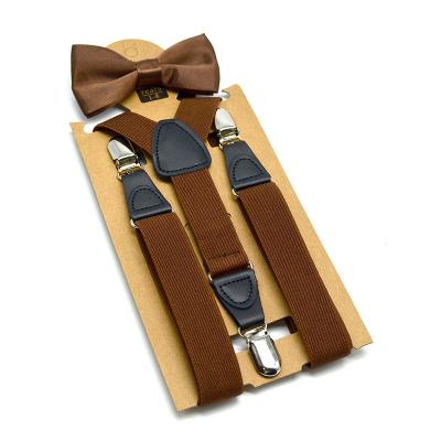 China Polyester Customize Suspenders Bow tie Set for Child Adult  Multi Color Tie Suspenders Set Factory Wholesale Low Price  Gigh Quality for sale