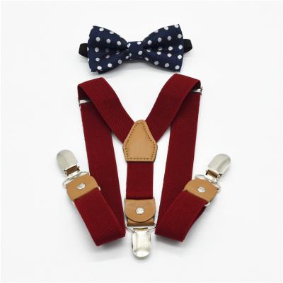 China 3clips Wedding Suspenders Wine Red fashion suspender for kids,braces for trousers,Y shape braces with clips for sale