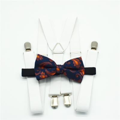 China Sequins  triangle  style Adult Adjustable Slim Clip-on Pant Trouser Braces Suspender and Bow Tie Set for sale