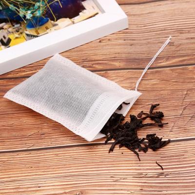 China 5*6cm Different Materials Empty Biodegradable Filter Drawstring Recycled Tea Bags With Strings for sale