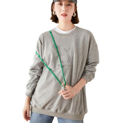 China Cute Breathable Sweatshirt Women's Long Sleeve Crewneck Oversized Pullover Embroidered Women's Sweatshirts for sale