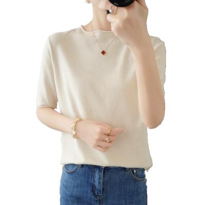 China Breathable Women Short Sleeve Knitted Top Bandage Knit Short Sleeve Summer Rompers Short Sleeve Top for sale