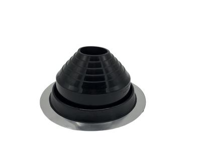 China Custom EPDM/Silicone+Aluminum Retrofit 100*100mm Hose Boot Duct Silicone/EPDM Rubber Roof Flashing For 0-35mm Hose for sale