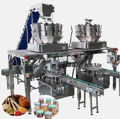 China Automatic Pickles Plastic Glass Food Production Line Can Bottle Jar Snacks Filling Packaging Machine for sale