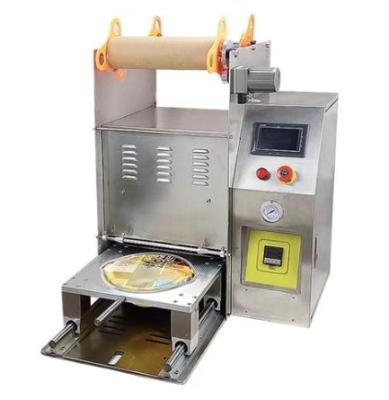 China Food tray sealing machine fast food box sealer milk tea desktop plastic cup sealed machine for sale