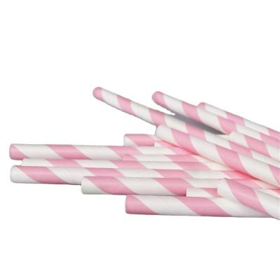 China 100% Disposable Pack Multi-pattern Drinking Straws Party Straws Biodegradable Paper Pink [100 Packs] for sale