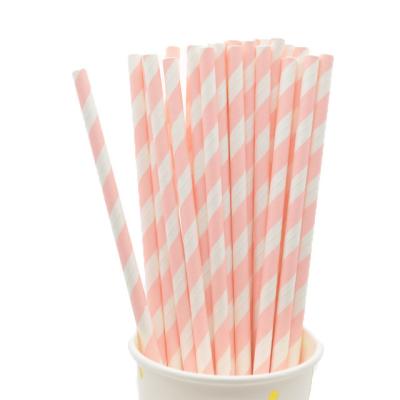 China Disposable cocktail decoration accessories bar KTV paper straws drinking to adjust the atmosphere to color striped paper straws for sale