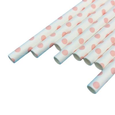 China Factory Direct Farm Paper Heating Pin Straw Biodegradable Dot Paper Straw Drinking Disposable Straw for sale