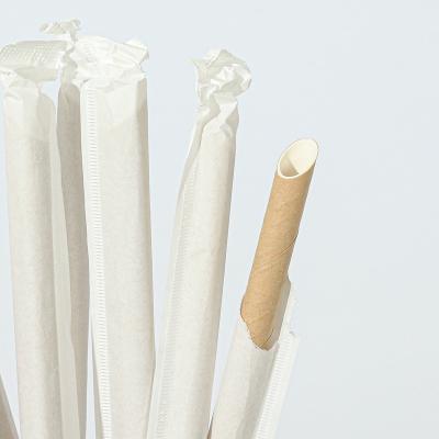 China Modern Discount Stores Customized Disposable Straw Boba Brown Paper Disposable Straws Juice for sale