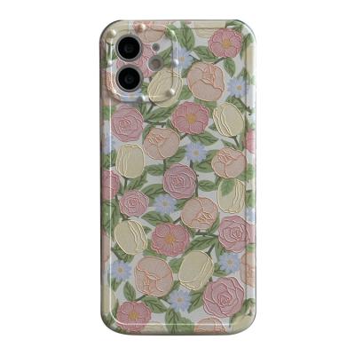 China 2022 cute flower rabbit printing phone case relief phone XR 13 anti-fall cover TPU mobile phone trend products planner pro 12 waterproof for sale