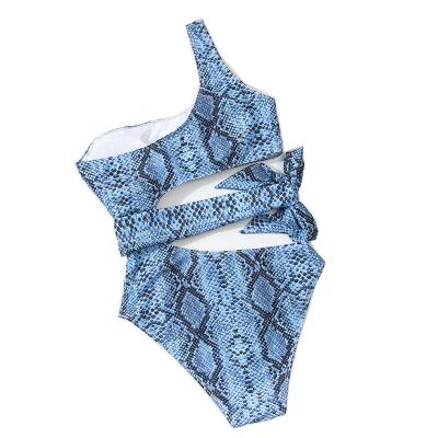 China 2022 new products summer fashion women bikinis&beachwear sexy bikinis&beachwear charming women's swimwear fashion blue flower printed sexy bikini for sale