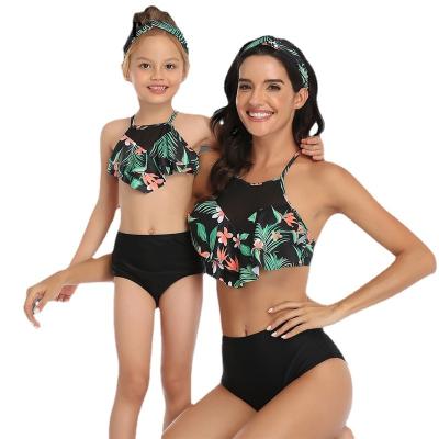 China 2022 Summer New Products Luxury Women's Luxury Clothing Women's Charming Waterproof Flower Print Split Swimsuit Parent-child Beach Wear Suit Bikini for sale