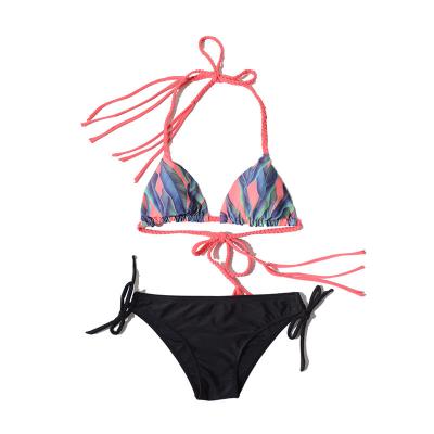 China Waterproof 2022 new arrivals spring women s apparel bikinis&beachwear nylon charm luxury women fission swimsuit flower printed sexy bikini for sale