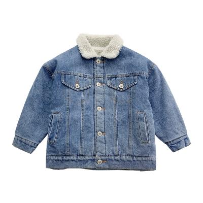 China Retro Anti-wrinkle winter denim jacket boys jacket children's warm children's anorak denim jacket for sale