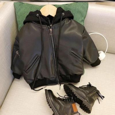 China Fashionable Children's Clothing Anti-Shrink 2-7 Years Old Boys Winter Leather Jackets for sale