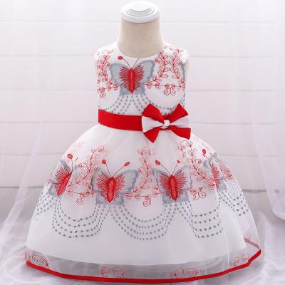 China Anti-wrinkle baby girl fashion party butterfly dress kids wedding dress fluffy children princess dress for sale