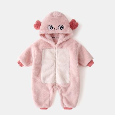 China Cozy Baby Overalls Winter Clothing Baby Boy Clothes Coral Fleece Warm Animal Baby Overalls for sale