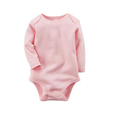 China Wholesale Anti-Shrink Solid Long Sleeve Romper Baby Overalls Cotton Newborn Baby Clothes for sale