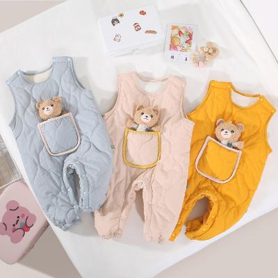 China Comfortable Baby Girl Summer Overalls Solid Color Overalls Baby Boy and Girl Clothes Sleeveless Romper for sale