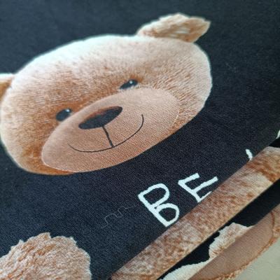 China Sustainable OEM Custom Bear Patterned Spandex Blend Cotton Material Fabric Digitally Printed For Sleepwear for sale