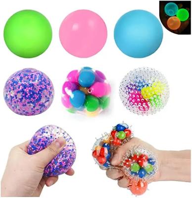 China Soft Toy DNA Stress Ball 6cm TPR Trigger Squeeze Toys Squeeze Colorful DNA Gurgling Stress Ball for sale