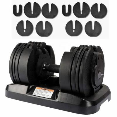 China Selective Grip Anti-Slip Rubber Grip Dumbbell 45 Pounds Set Smart Strength Dumbbell Training Adjustable Weights For Gym Men Women Home Fitness for sale